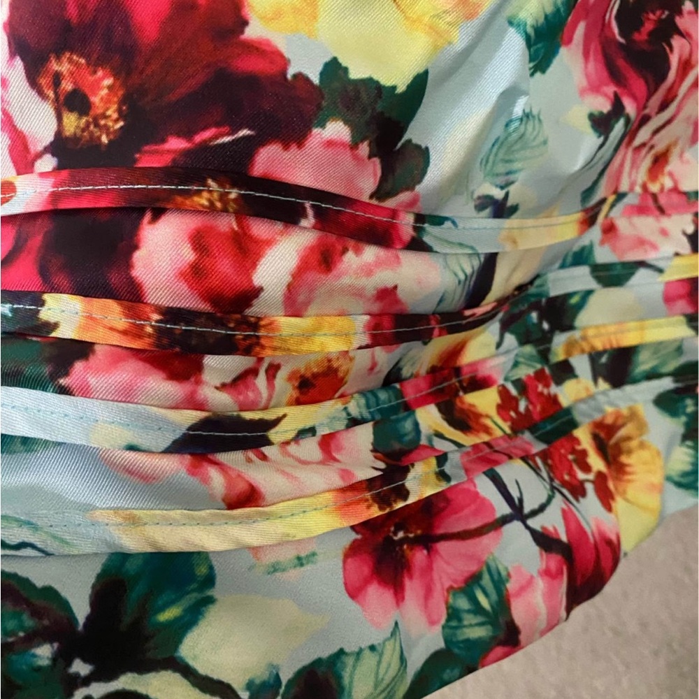 Rachel Allan Multicolor Floral Strapless Dress - Picture 12 of 12